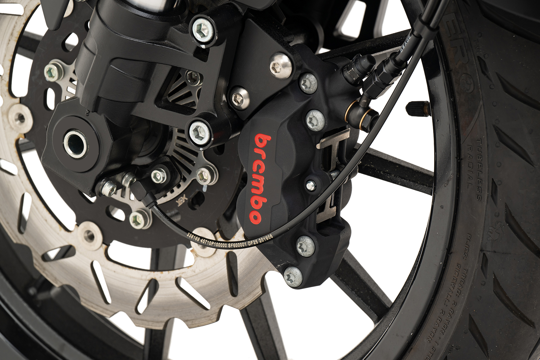 BREMBO P4-40C アキシャル 4P キャリパー ブラックアルマイト レッドロゴ 左 φ30/34 取付ピッチ:40mm