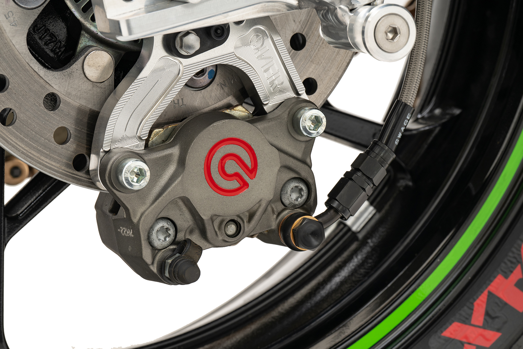 BREMBO P2-RS84 2P リアキャリパー チタニウムアルマイト レッドロゴ φ34 取付ピッチ:84mm