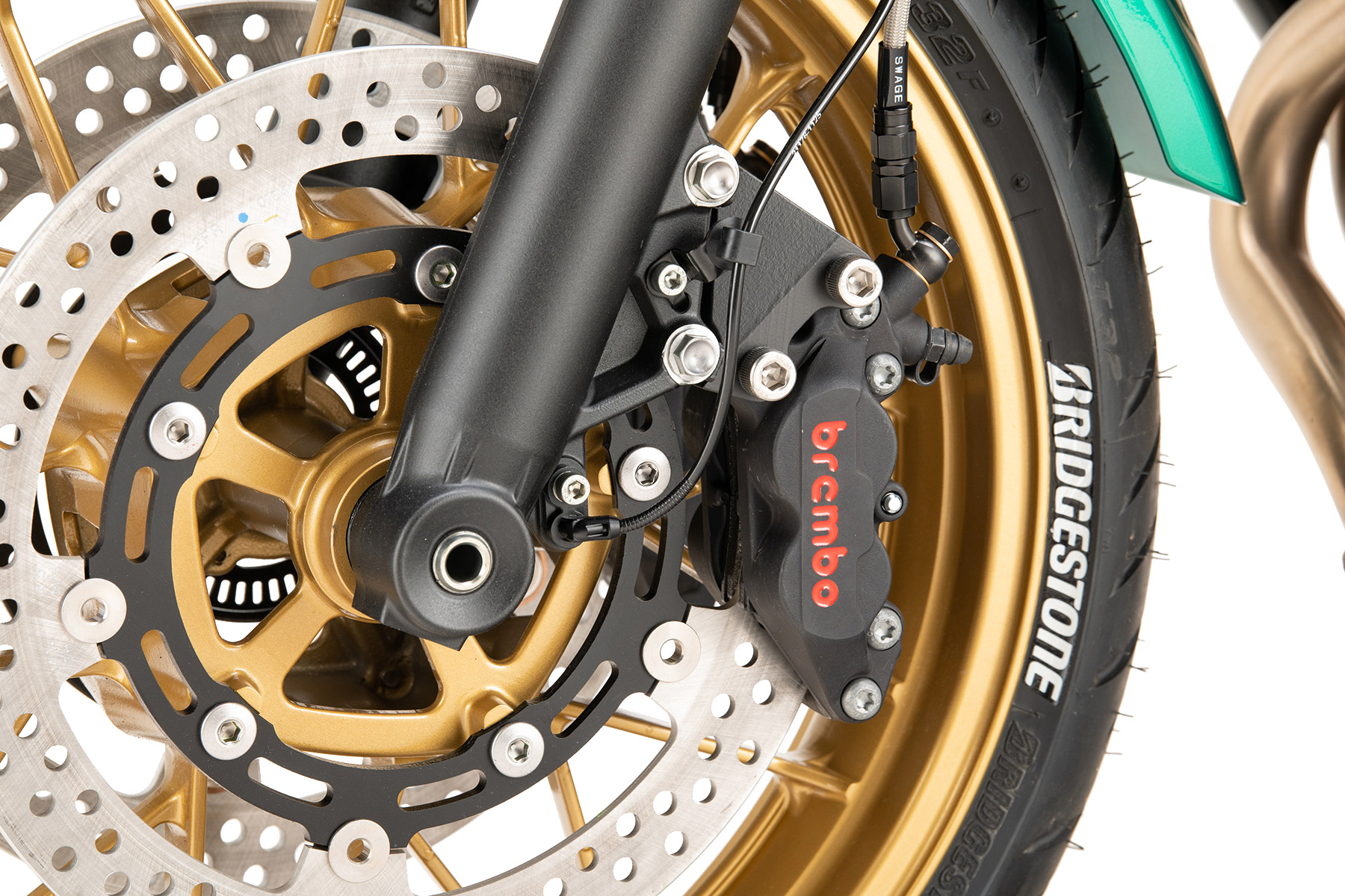 BREMBO P4-40C アキシャル 4P キャリパー ブラックアルマイト レッドロゴ 左 φ30/34 取付ピッチ:40mm