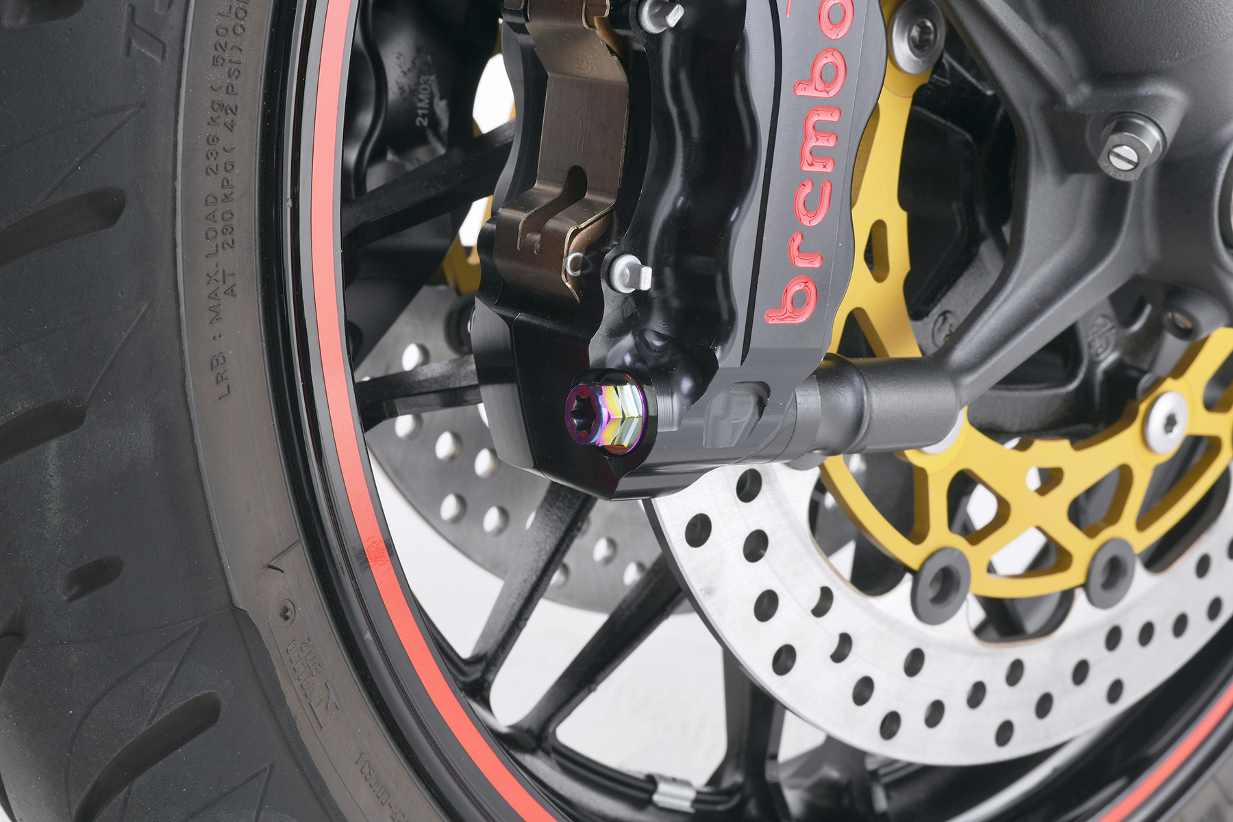 ステンレスキャリパーマウントボルト フランジ六角 M10×P1.25 ヘクサロビュラ チタン色