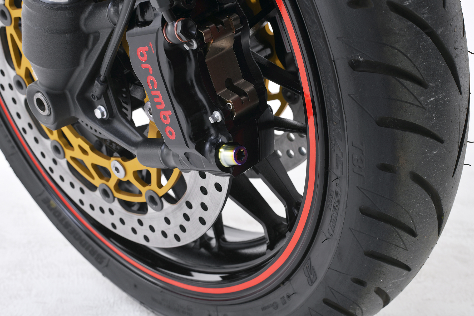 ステンレスキャリパーマウントボルト テーパーキャップ M10×P1.25 ヘクサロビュラ チタン色