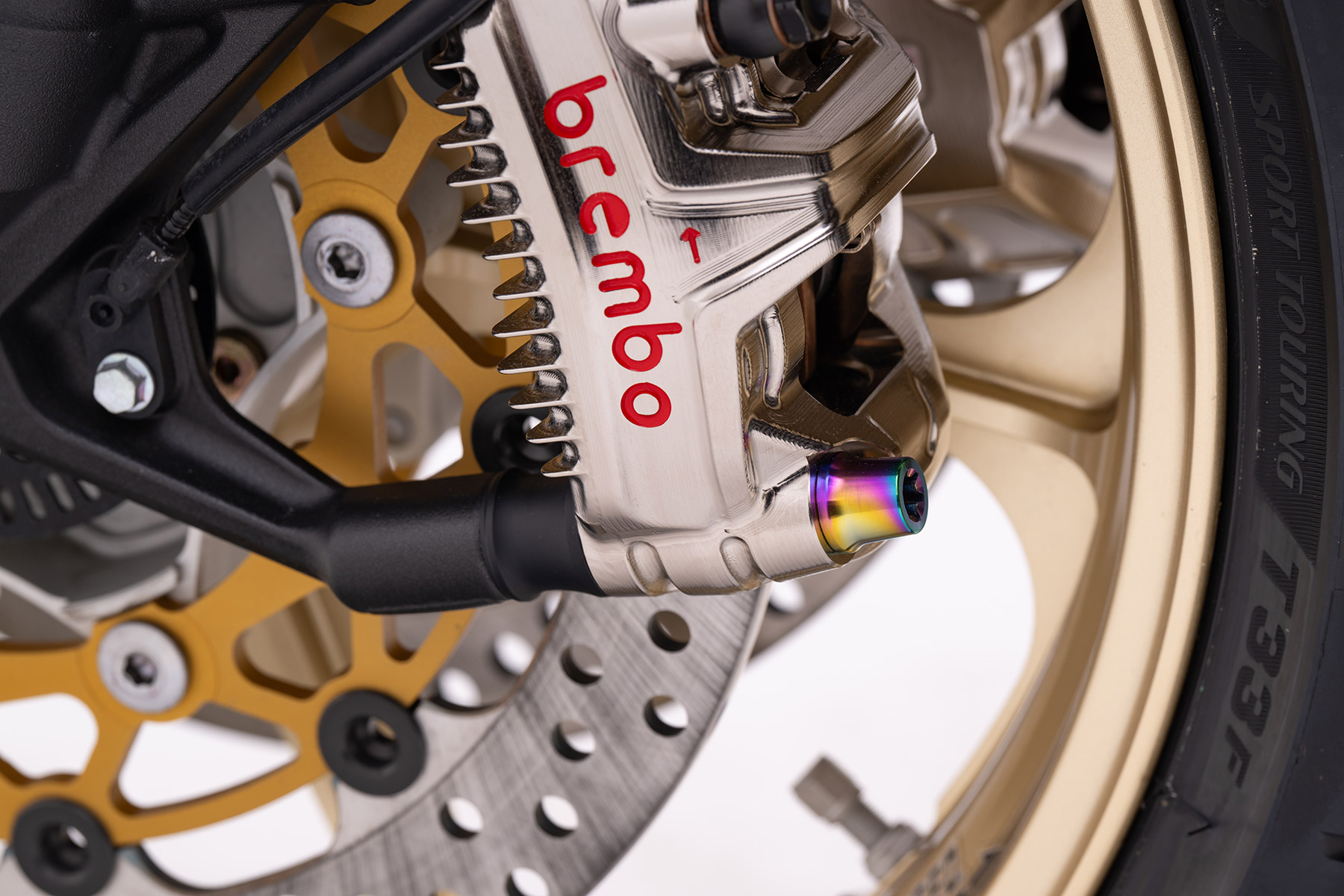 PLOT×BREMBO オフセットカラーマウントボルトセットテーパーキャップ チタン色 φ320オーバーサイズディスク用